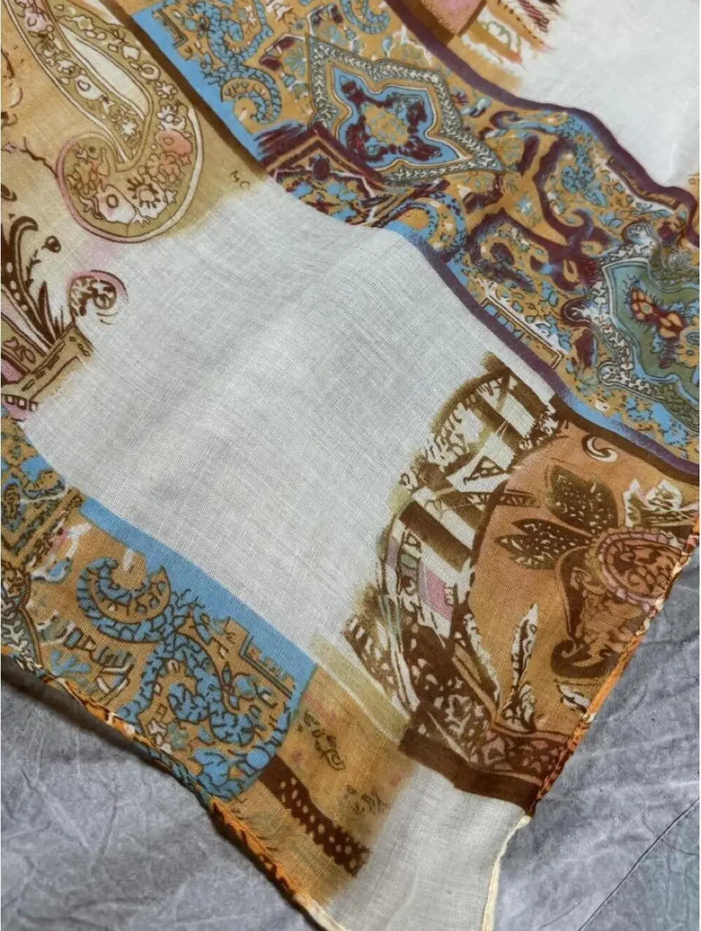 Oversized Boho Paisley Scarf 70x35 Patchwork Print Shawl Wrap